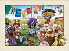 שטוף של כלבים Art Canvas