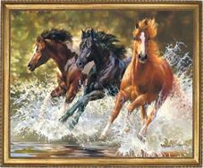 סוסים רצים במים (Bonnie Marris) Art Canvas
