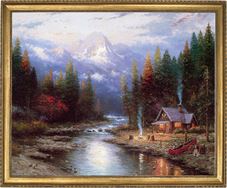 ערב ליד הנהר Art Canvas