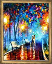 ערב גשום (Leonid Afremov) Art Canvas