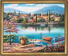 סירות על הנהר Art Canvas